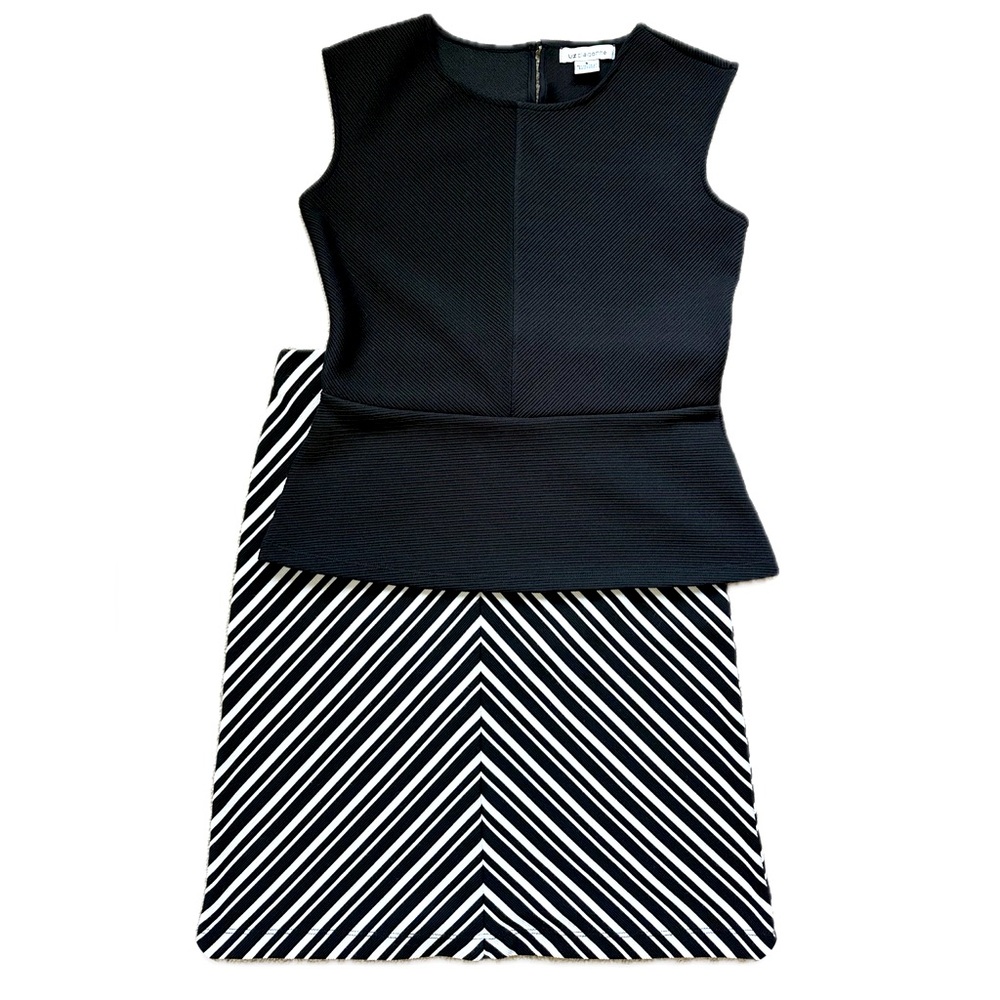 EUC Liz Claiborne two-piece black and white skirt set size small